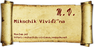 Mikschik Viviána névjegykártya